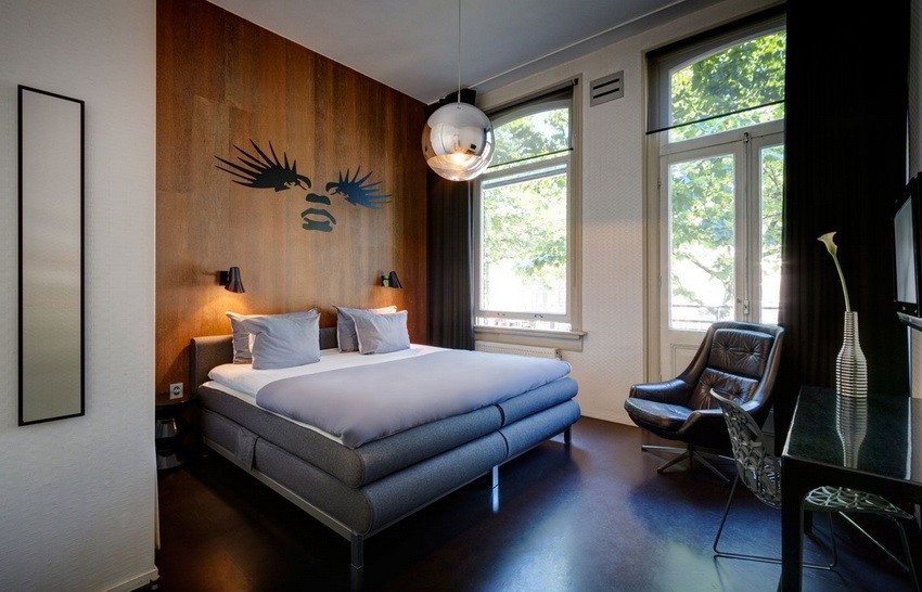 Contemporary model hotel rooms