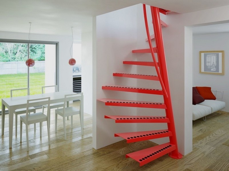 Circular Red Stair Design