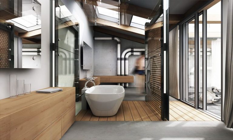 Bathroom Interior Industrialist Concept