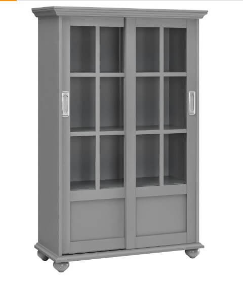 Ameriwood Home Aaron Lane 4 pieces Bookcase with Sliding Glass Doors