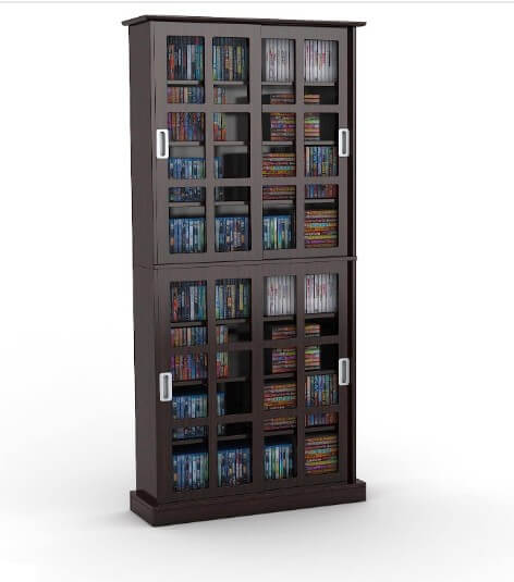Atlantic Windowpane Bookcase Storage Cabinet