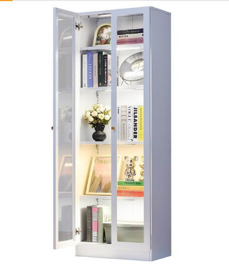 IRONMIX Metal Tall Multipurpose Storage Bookcase with Doors