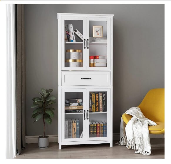 Karl home 4-Tier Bookcase Storage Cabinet