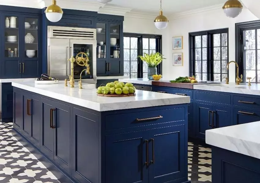 royal blue kitchen cabinets